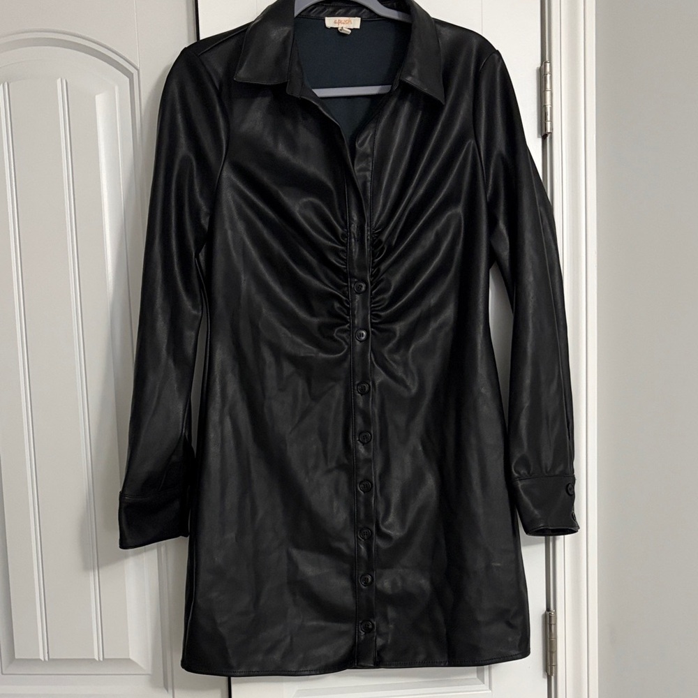 Faux Leather Mini Dress